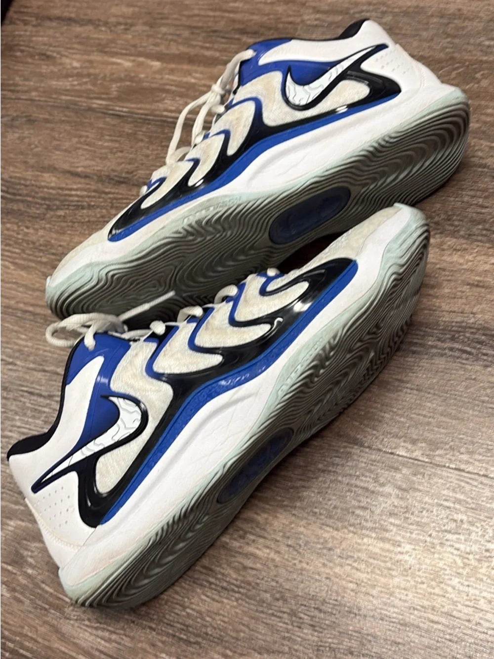 Nike KD 17 Penny White Black Blue Basketball Shoes FJ9487-100 Mens Size 10